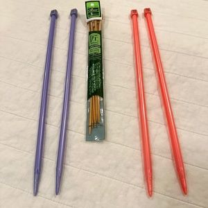 Knitting Needle Bundle (2 Pink US 15/2 Purple US 13/6 Bamboo No. 3 3.25mm)